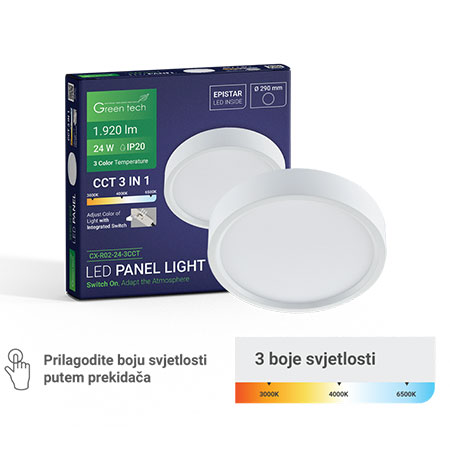 Led panel 24W 3CCT Nagradni Okrugli Green Tech