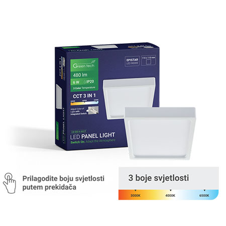 Led panel 6W 3CCT Nagradni Kvadratni Green Tech